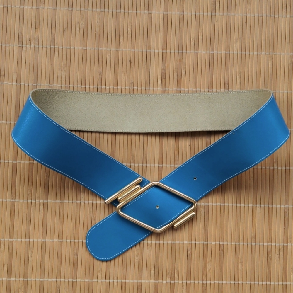Vintage designer leather belt, made in France, 26"-30" long